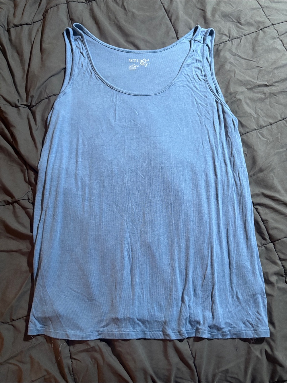 Terra & Sky light blue women's scoop tank